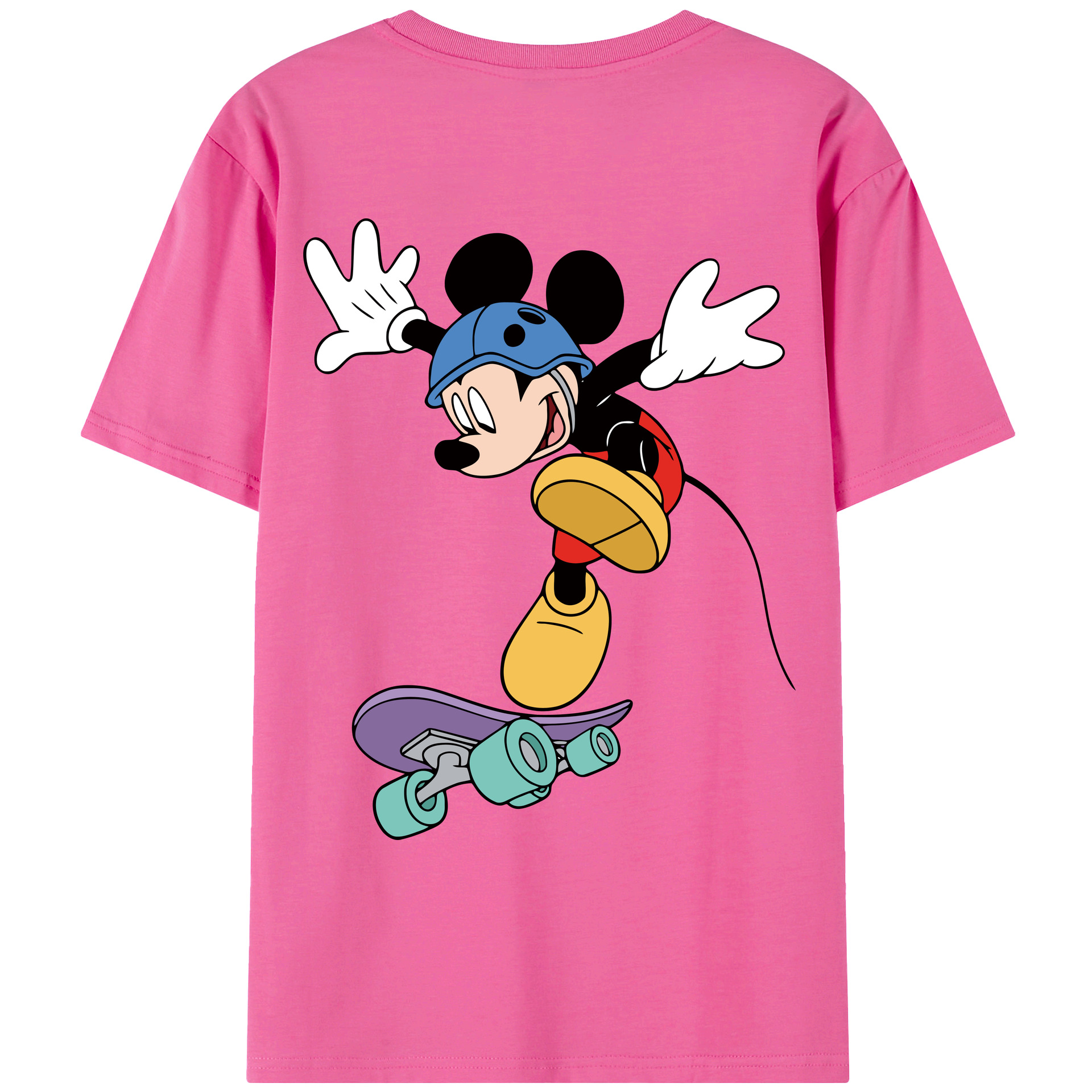 （画像用） ミッキーマウス Mickey Mouse レディース半袖Tシャツ(バックプリント)